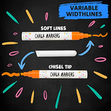 12 Pack Liquid Chalk Markers Erasable Neon Pens,Including 3 Metallic Colors | Wet Wipe Washable Paint for Chalkboard Sign, Blackboards, Car Window, Glass, Bistro, Board, Mirror,6mm Reversible Tip