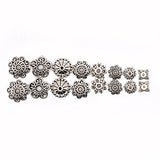 Buorsa 160Pcs Tibetan Style Alloy Flower Bead Caps Assorted 8 Different Shape Metal Spacer Beads