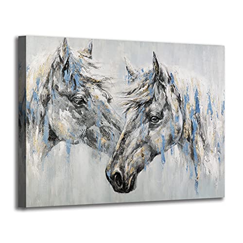 Large White Horse Painting Extra Large Horse Canvas Wall Art Large Horse  Canvas Art