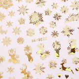 9 Sheets Christmas Nail Art Stickers Decals Self-Adhesive Pegatinas Uñas Glod Laser Snowflakes Snowman Nail Supplies Nail Art Design Decoration Accessories