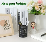 Valley of Rain & Forest black durable pencil & pen holder for woman, makeup brush holder, a cute, inspirational aluminum alloy holder that doesn't seem to get old (I am good enough)