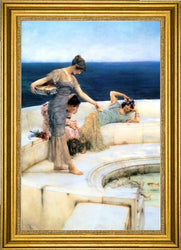 Art Oyster Sir Lawrence Alma-Tadema Silver Favourites - 18.05" x 27.05" Premium Canvas Print with Gold Frame