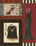 Fashion Collage; Purse, Shoe, Dress Retro Prints; Two 11x14 Posters