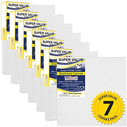 US Art Supply 12 x 12 inch Super Value Quality Acid Free Stretched Canvas 7-Pack - 3/4 Profile