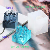 Daimay 4 PCS 3D Mountain Peak Mold Micro Marine Landscape Simulation Resin Decorative DIY Snow Mountain Mold for Painting Jewelry Making - 2 Shapes