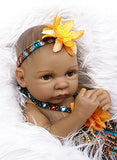 Pinky 10" Pinky 26cm Full Body Silicone Soft Vinyl Real Looking Reborn Baby Dolls Lifelike Native American Indian Style Black Skin Girl Newborn Doll Gift