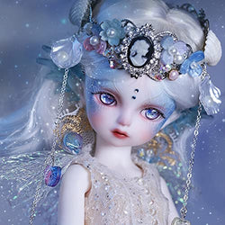 ZXCVBN 1/6 BJD Doll 29cm 11.4in Ball Jointed SD Dolls with Clothes White Wig Makeup Face and Accessories, Best Birthday Gift for Girls