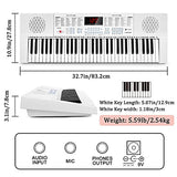 Vangoa Piano Keyboard for Beginner, 61 Keys Piano Portable Music Keyboard Early Education Music Instrument with Lighted Mini-size Keys, Best Gift for Kids Boy & Girl, White