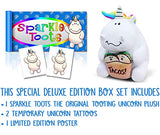 Sparkle Toots - The Original Tooting Unicorn Plush - Special Deluxe Edition Box Set - Unique Gag Gift, Funny for All Ages