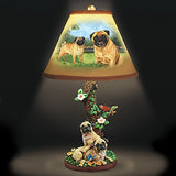 Pug Table Lamp with Linda Picken Art and Sculpted Base by The Bradford Exchange