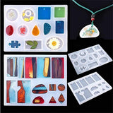 JQjian Geometric Silicone Casting Molds Stick Dropper Clasp DIY Jewelry Craft Making Tools Set DIY Earring Pendant UV Epoxy Resin Mould (83 PC)