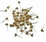 48 Gold Plated Brass Ear Studs 4mm Solid Ball Post with Loop Earring Finding Package of 24 Pair