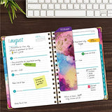HARDCOVER Academic Year 2023-2024 Planner: (June 2023 Through July 2024) 5.5"x8" Daily Weekly Monthly Planner Yearly Agenda. Bookmark, Pocket Folder and Sticky Note Set (Rainbow Gold Marble)