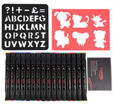 LOKSS Set Of 16 Permanent Graffiti Dual Tip Fabric Markers - Premium Pigment Artist Ink - Fine
