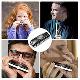 KONGSHENG Jazz Harmonica, 10 Hole Blues Harp Diatonic Harmonica key of C with Yellow Case for Beginners, Amateurs and Professionals as Gift