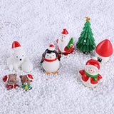 Youthful 22 PCS Christmas Figurines Miniatures Kit, Christmas Micro Landscape Mini Resin Ornaments Set for DIY Fairy Garden Accessories Dollhouse Decoration Desktop Christmas Decoration (#B)