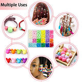 450 Pcs Hair Beads for Girls Braids, Mickey Beads Mouse Head Bead Acrylic Heart Pastel Pony Beads Rainbow Kandi Beads Kits for Jewelry Making Hair Braids DIY Bracelet Necklace Handmade Craft (Mix)