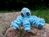 Miniature Octopus Green Crochet Amigurumi Handmade one-inch Ocean Animal Micro Doll for Dollhouse