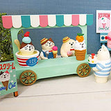 Miniature Ice Cream Van, Miniature Ice Cream Van Little Decorative Wooden Ice Cream Cart Model Toy Miniature Scene Prop for Gifts - S