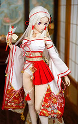 1/3 BJD Clothing Witches Style Kimono Contains Feathered Arrows and Fox Mask