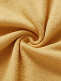 Romwe Women's Classic Collar Long Sleeve Curved Hem Pullover Sweatshirt Yellow M