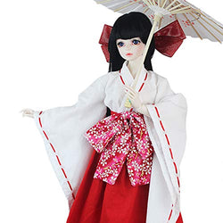 XSHION 1/4 BJD SD Doll Clothes, Modified Kimono Japanese Clothes Costume Outfit Set for 1/4 Ball Jointed Doll Clothes Dress Up Accessories