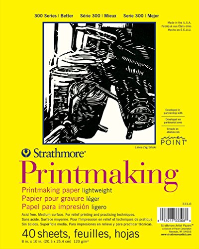 Strathmore STR-333-8 40 Sheet Lightweight Printmaking Pad, 8 by 10"