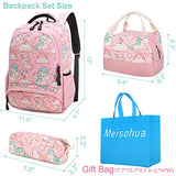 Meisohua School Backpacks Set Girls Unicorn Backpack with Lunch Bag and Pencil Case Kids 3 in 1 Bookbags Set School Bag for Elementary Preschool Water Resistant (Pink)