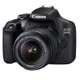 Canon 2000D EOS DSLR Camera with 18-55mm f/3.5-5.6 Zoom Lens + 32GB Card, Tripod, Flash, and More (18pc Bundle)