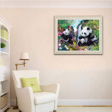 Bealatt Diamond Painting Kits for Adults, Cute Panda 5D Diamond Painting Round Full Drill-Crystal Rhinestone Embroidery Paint by Number Kits Cross Stitch Arts Crafts for Home Wall Decor Gift 12x16inch