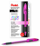 Pentel R.S.V.P. Razzle-Dazzle Ballpoint Pen, Medium Line, Pink Barrel, Black Ink, Box of 12