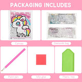 3 Packs 5D Diamond Painting Kit for Boys and Girls, Full Round Drill Unicorn Painting by Number Kit, Crystal Embroidery Unicorn Painting DIY Rhinestone Diamond Painting Art and Crafts (Cute Style)