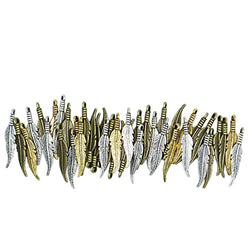 Fashion Mini Feather Charms Vintage Metal Zinc Alloy Small Feathers Charms Jewelry Pendant 100pcs