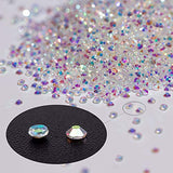10000PCS Rhinestones Iridescent Crystals Long Lasting AB Shine Like Swarovski for Nail Art Phone DIY Crafts& Nail Beauty Makeup Decoration(Gel Glue Need)