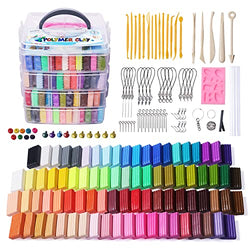 Polymer Clay, ARTME 82 Colors Clay Kit, Oven Bake Modeling Clay, Creative Polymer Clay Kit with Sculpting Tools and Jewelry Accessories, Non-Toxic, Ideal DIY Clay Gifts for Adults and Teens