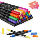Hethrone Coloring Markers, 36 Colors Dual Brush Markers Set and Fine Tip Markers for Adult Coloring Calligraphy Drawing Bullet Journal