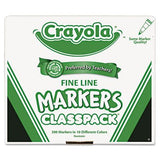 Non-Washable Classpack Markers, Fine Point, Ten Assorted Colors, 200/Box, Sold as 200 Each