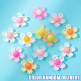 MSCFTFB 50 Pieces 3/4inch 5 Petals Flower Resin Charms Plastic Cabochons Flatback Beads for Jewelry Making Cardmaking Embellishments Hair Accessories Miniature Dollhouse Accessories