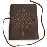 LEATHER JOURNAL Tree of Life - Writing Notebook Handmade Leather Bound Daily Notepads For Men & Women Blank Paper Large 8 x 6 Inches - Best Gift for Art Sketchbook, Travel Diary & Journals to Write in