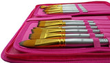 Paint Brushes - 15 Pc Art Brush Set for Watercolor, Acrylic, Oil & Face Painting | Short Handle