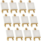 US Art Supply Artists 3"x3" Mini Canvas & Easel Set Painting Craft Drawing - Set Contains: 12