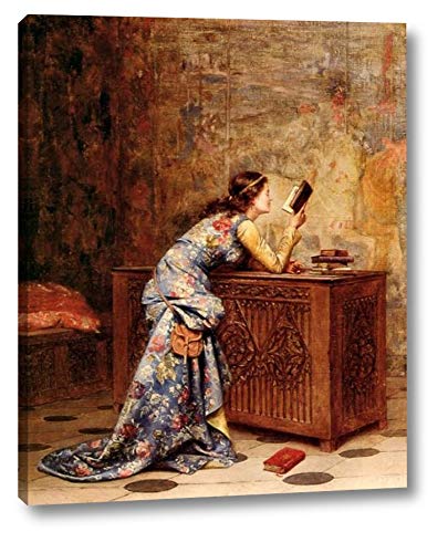 Captivated by Adolphe Alexandre Lesrel - 11" x 14" Gallery Wrap Giclee Canvas Print - Ready to Hang