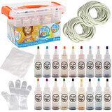 Klever Kits Tie Dye Kits 18 Colors DIY Fabric Dye Art Set Includes Gloves, Rubber Bands, Storage Box and Table Cover for Creative Group Activities, Fabric Theme Party DIY Craft Arts