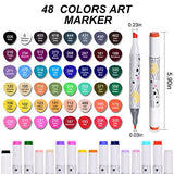 Markers, Alcohol Markers Brush Tip Coloring Set, 48 Colors Double Tipped markers Pens for Artist Adults Drawing Sketching Illustration, Perfect Toy Christmas Gift for toddlers kids Ages 3-12