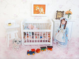 1/12 Dollhouse Miniature Furniture Baby Bedroom Set White