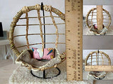 Miniature Hanging Chair. Dollhouse Swinging Seat for 12-inch BJD Dolls. 1:6 Scale