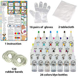 Klever Kits Tie Dye Kits 26 Colors Fabric Dye Art Set with Storage Box, Gloves, Rubber Bands and Table Covers for Group Activities, Family Reunion, Craft Arts Fabric Textile Party Handmade Project