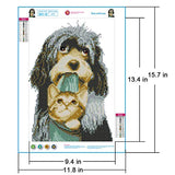 DIY 5D Diamond Painting Kits for Adults Puppy Dog Crystal Rhinestone Diamond Embroidery Paintings for Home Wall Decor 30x40cm/11.8×15.7Inches (Dog)