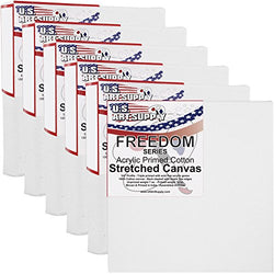 US Art Supply 4 x 4 inch Professional Quality Acid Free Stretched Canvas 6-Pack - 3/4 Profile 12