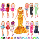 BARWA Lot 20 Items 10 Set Fashion Handmade Clothes Outfit 10 Pairs Shoes for 11.5 Inch Girl Doll